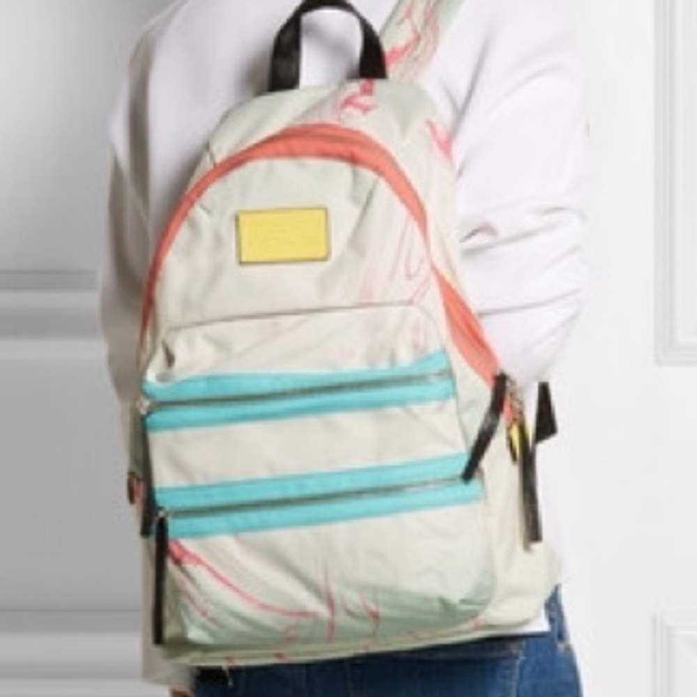Marc Jacobs Cream and Blue Backpack